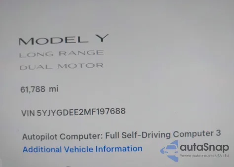 2021 Tesla Model Y Long Range Dual Motor All-Wheel Drive from USA, damaged, VIN 5YJYGDEE2MF197688